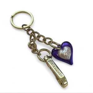 Steve Madden Gold and Blue Heart Keychain